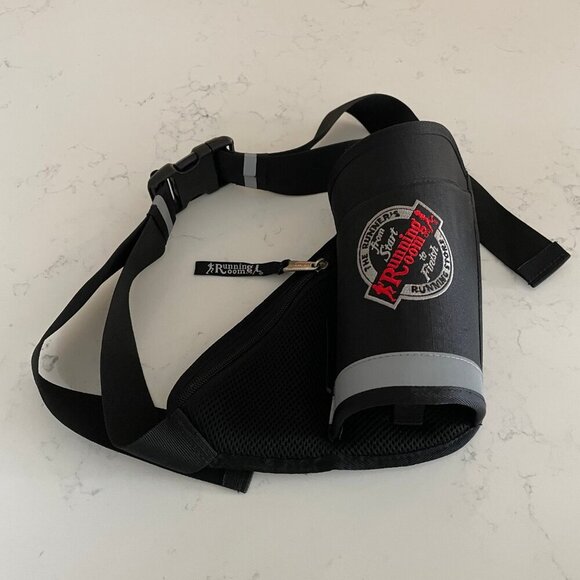 Running Room Poly Ripstop i0041 Hydration Fuel Belt w Mesh Padding Blk Grey Red - Picture 2 of 6